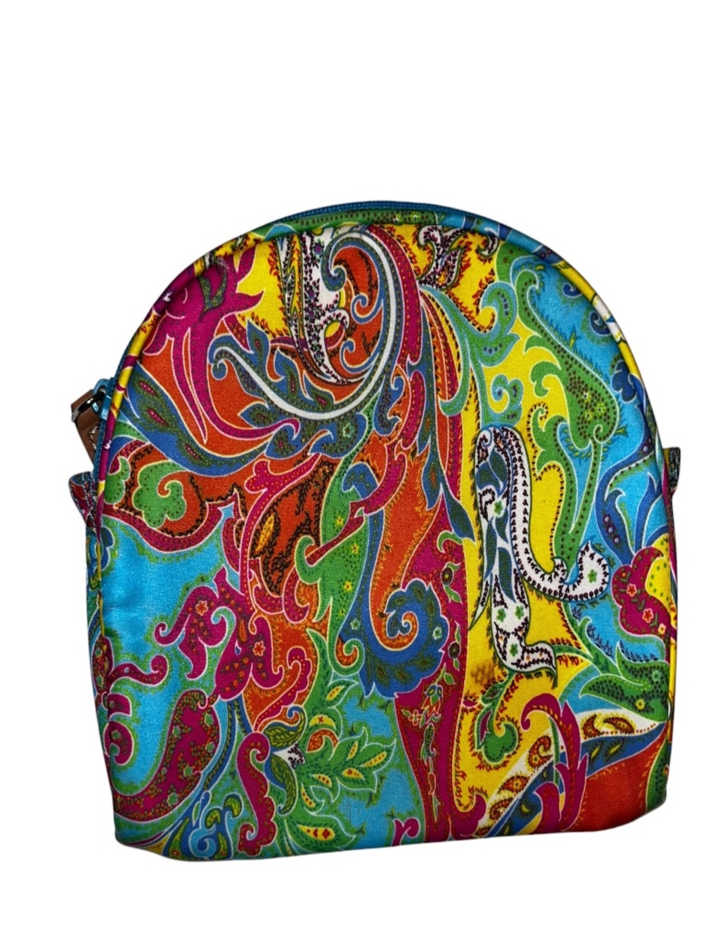 Ralph Lauren bright multi colors paisley zipper makeup pouch bag
